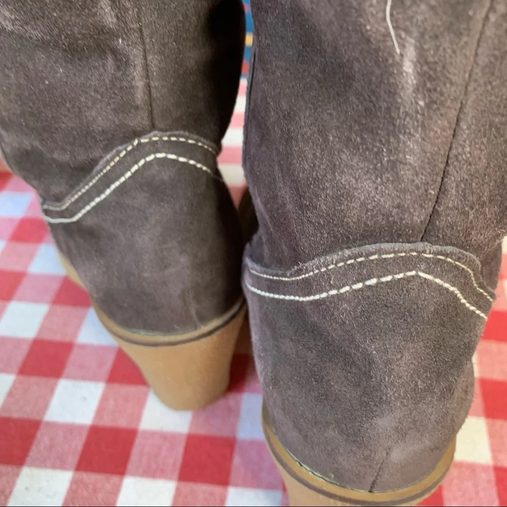 EMU AUSTRALIA Warm Brown Waratah Suede Sheepskin Sherpa Wedge Boots, 9 - Picture 12 of 13